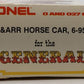 Lionel 6-9553 O Gauge Western & Atlantic Horse Car LN/Box