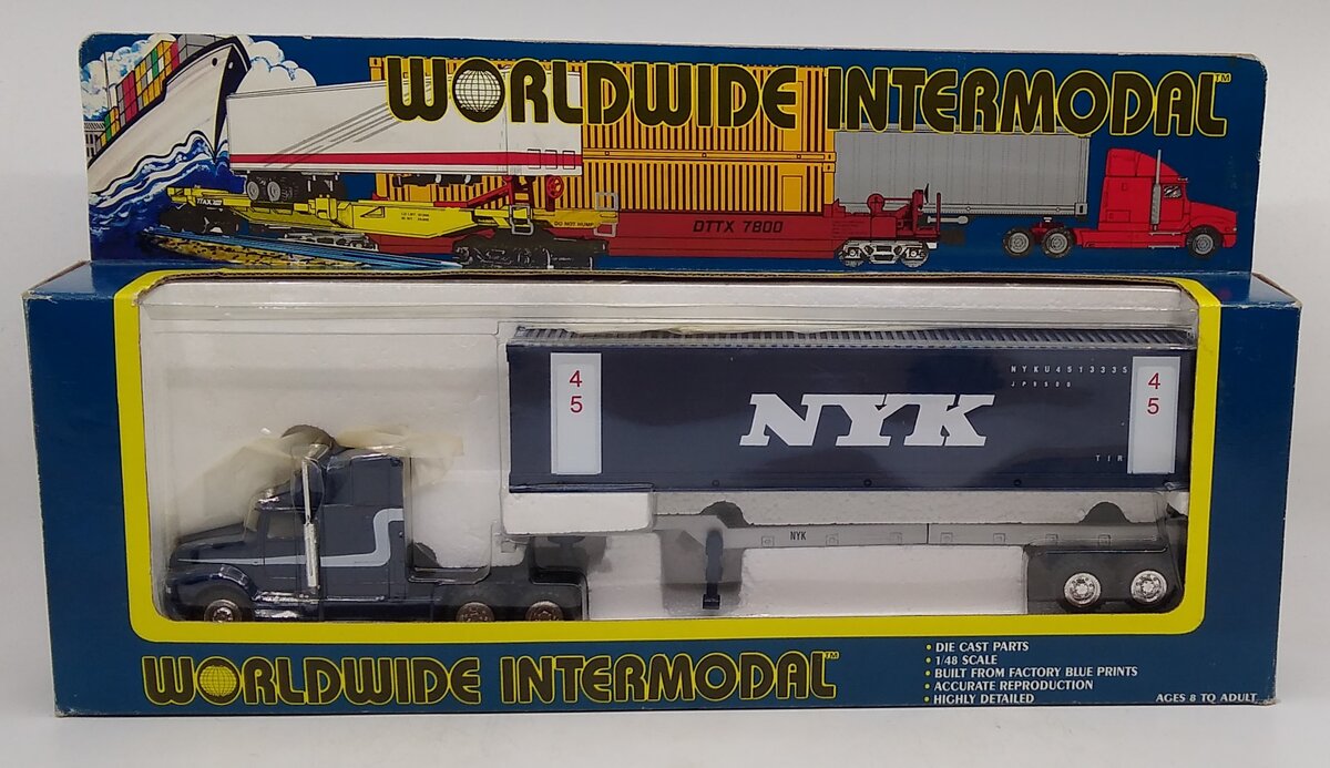 K-Line K86011 Worldwide Intermodal NYK 1/48th Scale Diecast Tractor & Trailer