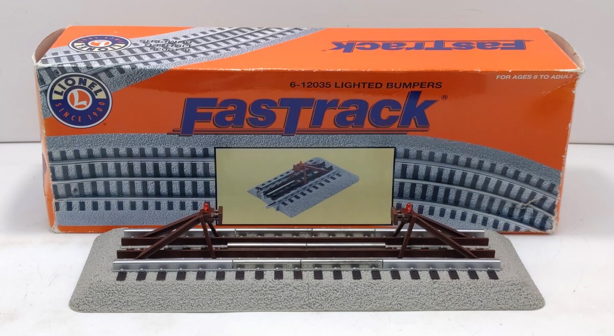 Lionel 6-12035 O Gauge FasTrack Lighted Bumpers (Pack of 2) LN/Box
