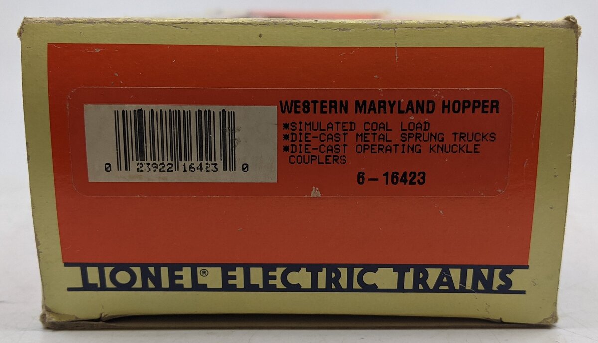 Lionel 6-16423 O Gauge Western Maryland Hopper w/Coal Load LN/Box