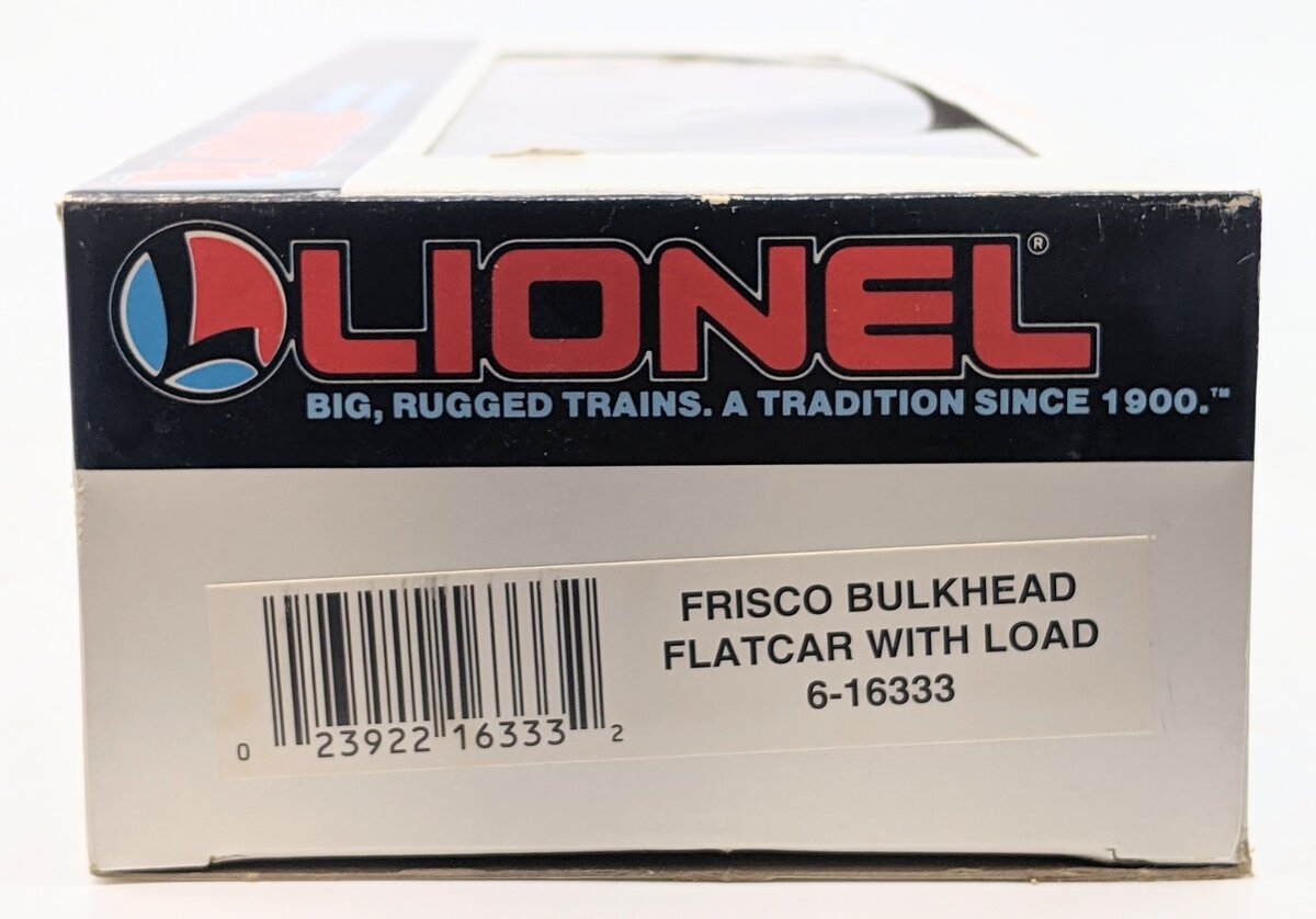 Lionel 6-16333 O Gauge Frisco Bulkhead Flatcar with Wood Load LN/Box