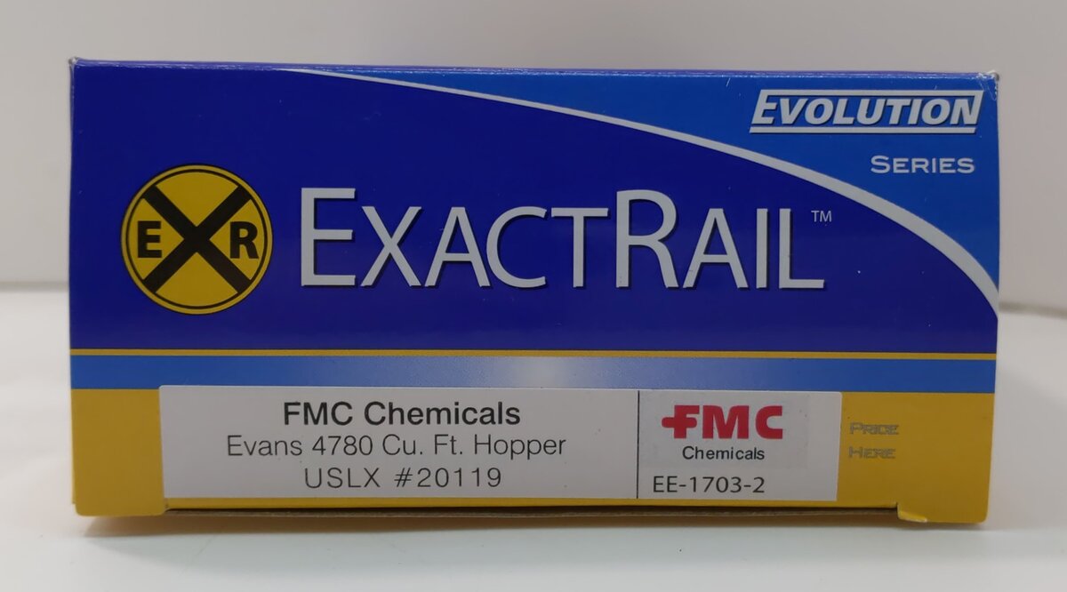 Exact Rail EE-1703-2 HO Scale FMC Chemicals Evans 4780 Cu.Ft. Hopper #20119