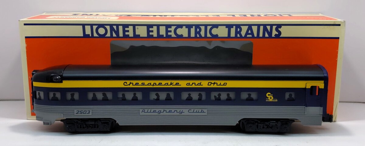 Lionel 6-19150 O Gauge C&O Aluminum "Allegheny Club" Observation Car #2503 LN/Box