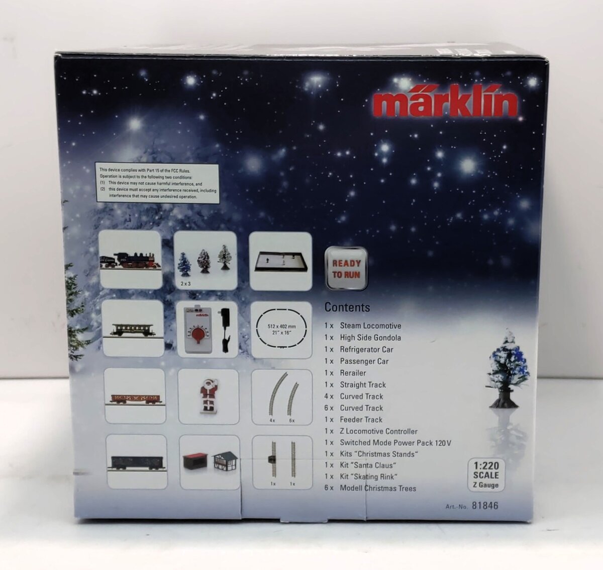 Marklin 81846 Z Gauge Christmas Steam Freight Train Set LN/Box