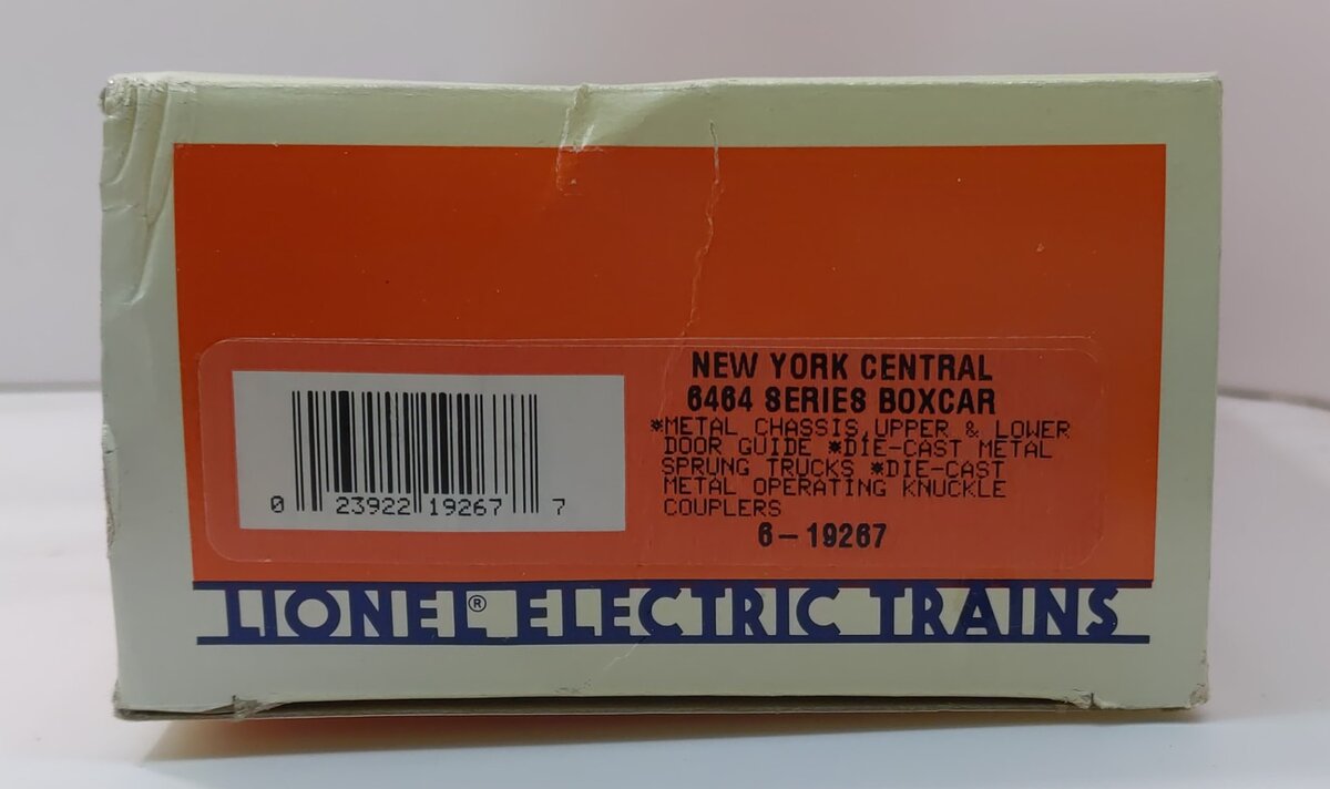 Lionel 6-19267 O Gauge New York Central 6464 Series Box Car LN/Box