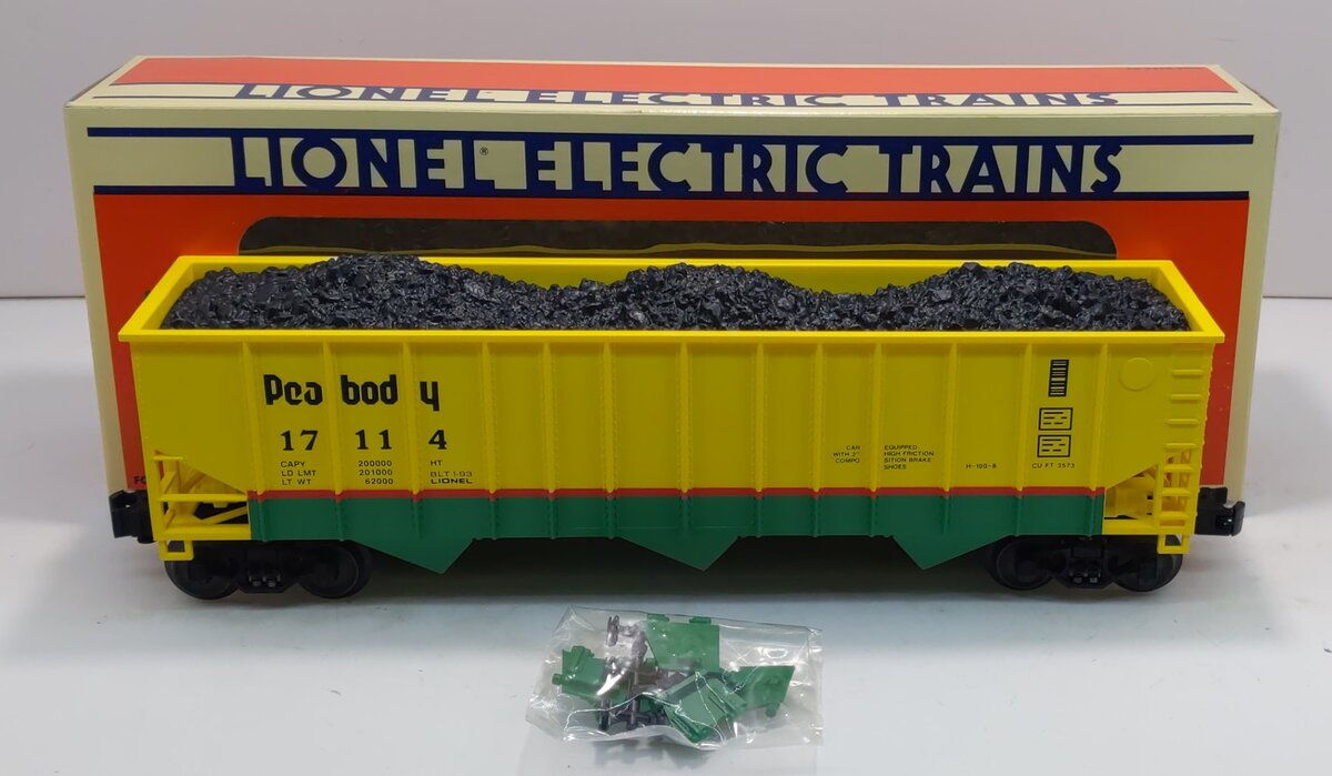 Lionel 6-17114 O Gauge Peabody 3-Bay Hopper with Coal Load