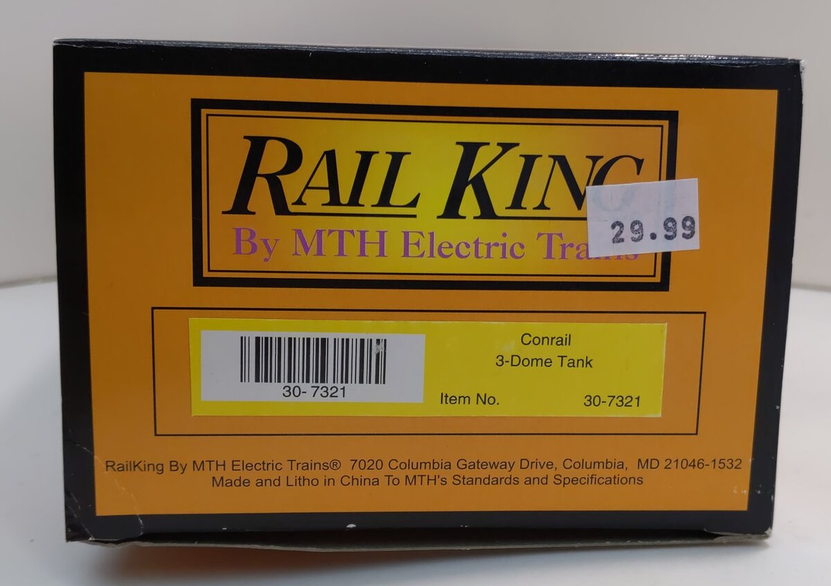 MTH 30-7321 O Gauge Conrail 3-Dome Tank Car #80136 NIB