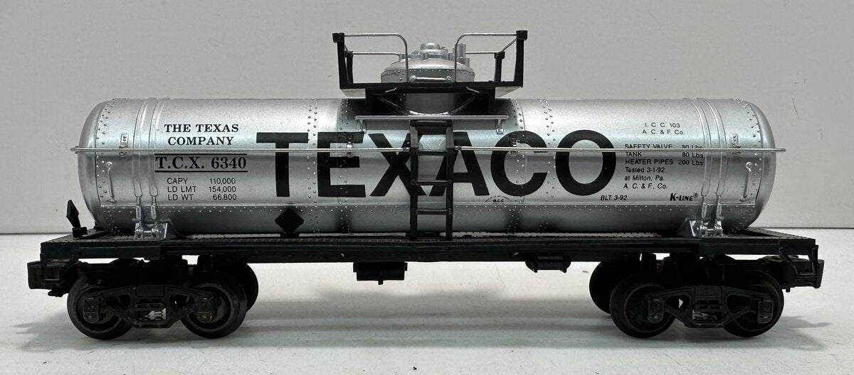 K-Line K-6340 O Texaco Single Dome Classic Tank Car LN/Box