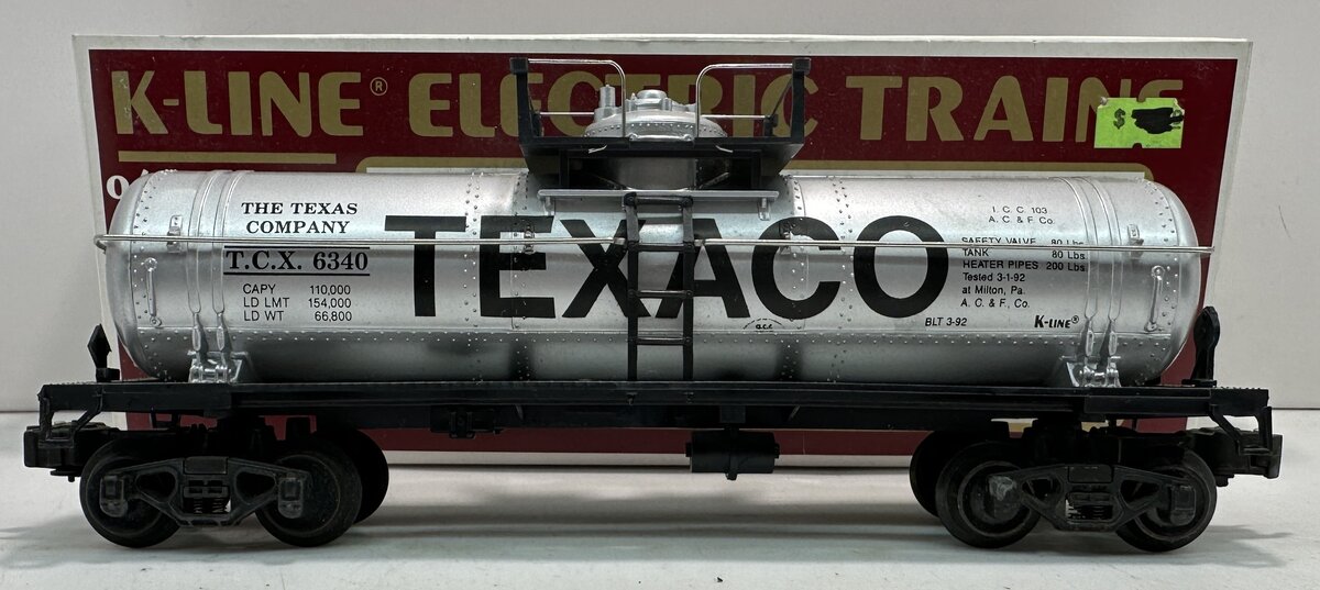 K-Line K-6340 O Texaco Single Dome Classic Tank Car LN/Box