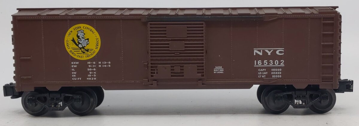 Lionel 6-36250 O Gauge New York Central Early Bird Box Car #165302