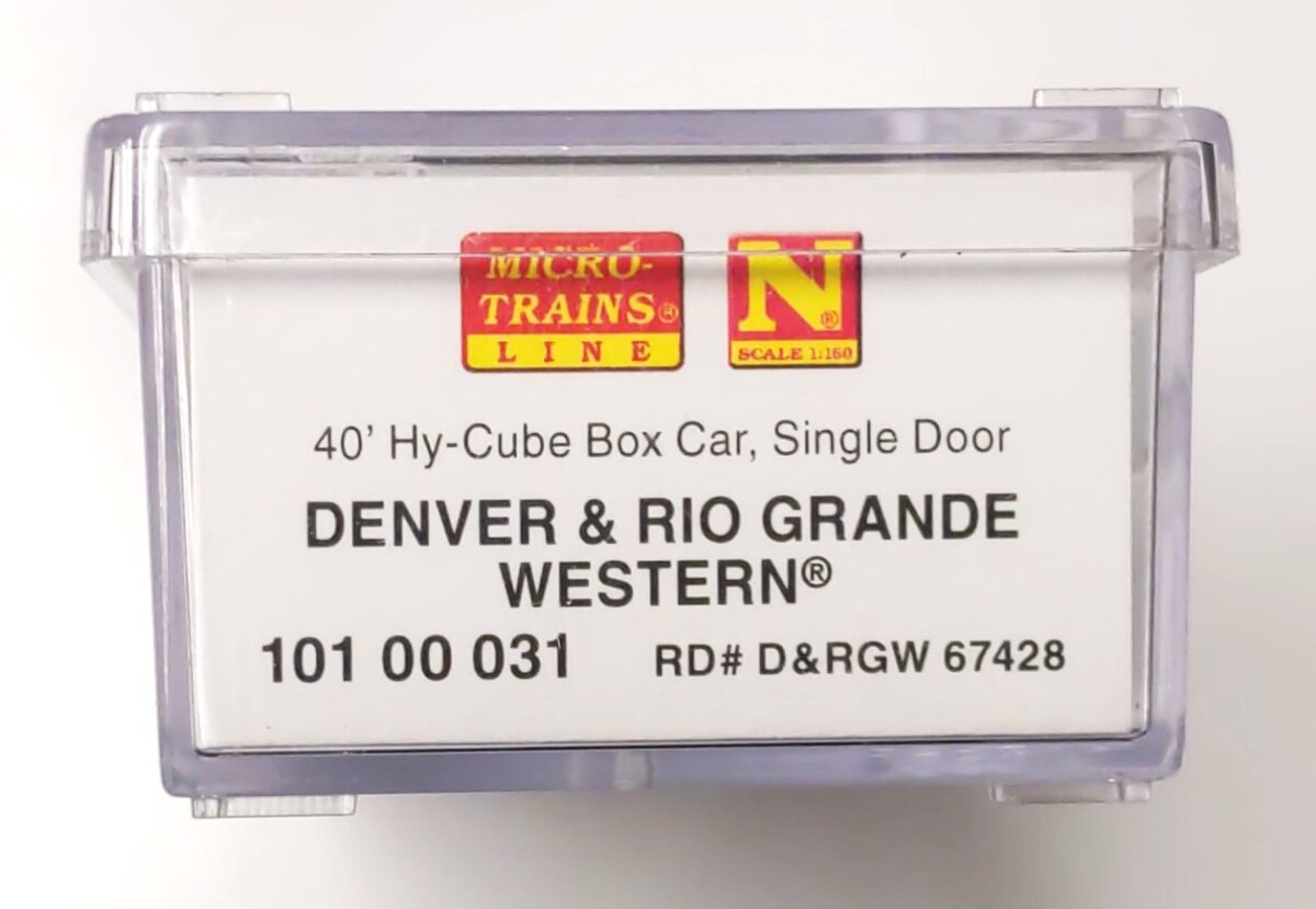 Micro-Trains 10100031 N DRGW 40' Single Door Hi-Cube Boxcar #67428