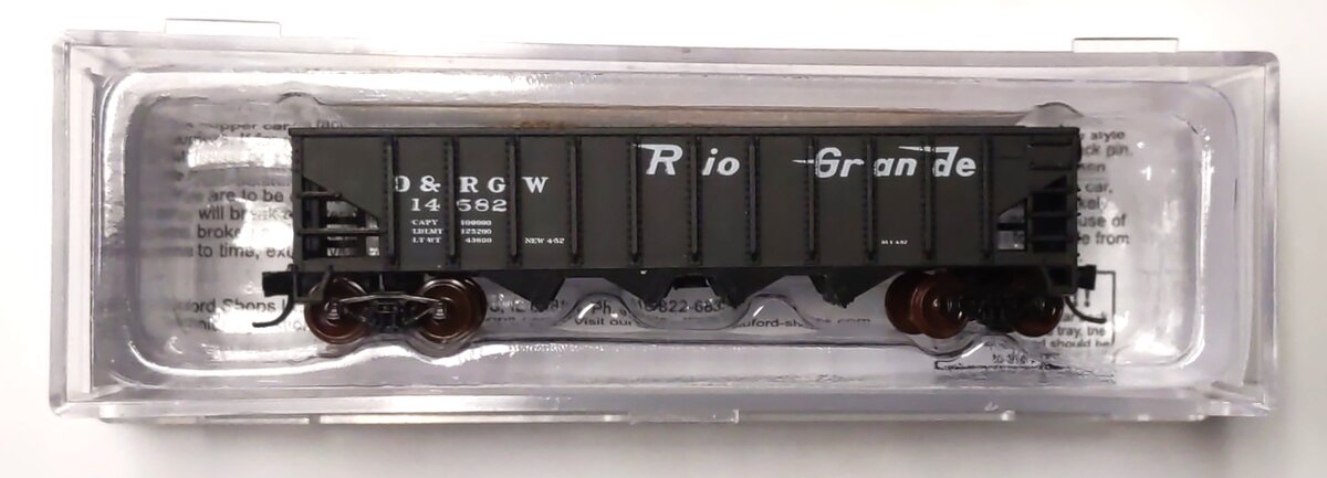Bluford Shops 14293 N D&RGW 14-Panel Rib Side Hopper Car #14582