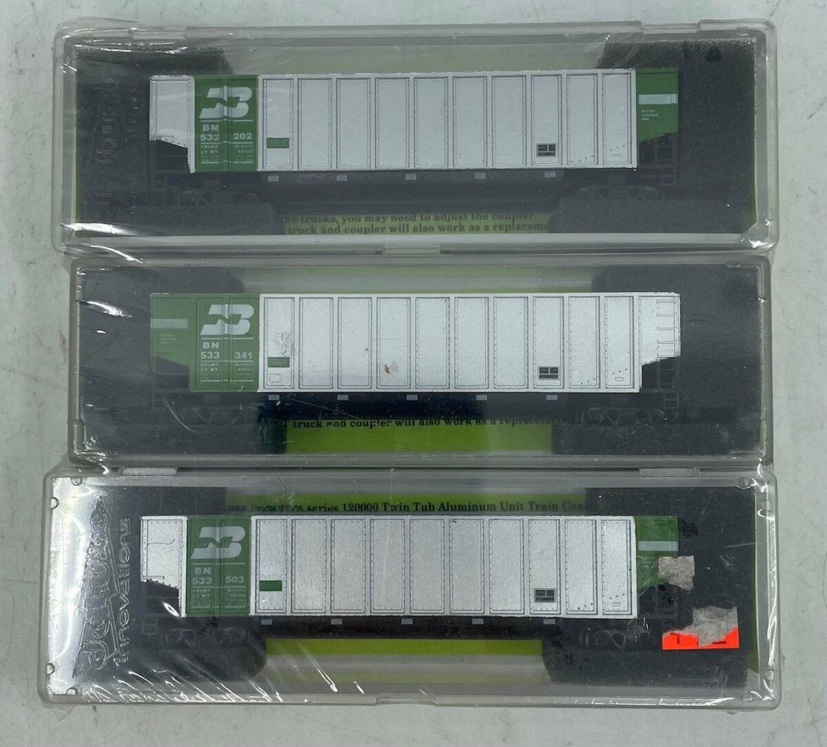 Deluxe Innovations 12040 6 Burlington Northern Gondola Cars (Set of 3) MT/Box