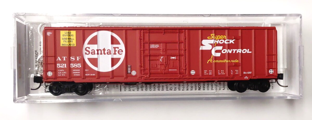 Micro-Trains 02700452 N ATSF 50' Plug Door Rib Side Boxcar #521585 LN/Box
