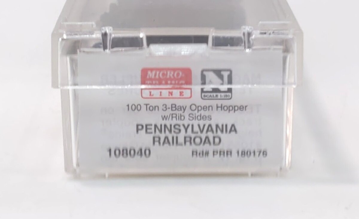 Micro-Trains 10800040 N PRR 100 Ton 3-Bay Rib Side Open Hopper #180176 LN/Box