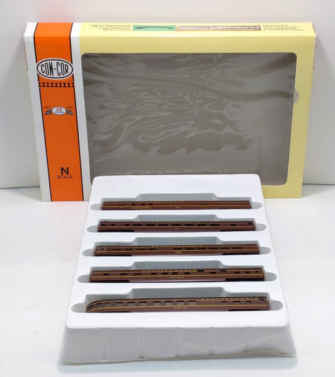 Con-Cor 0001-004001 N Scale Pennsylvania 5 Car Passenger Set EX/Box