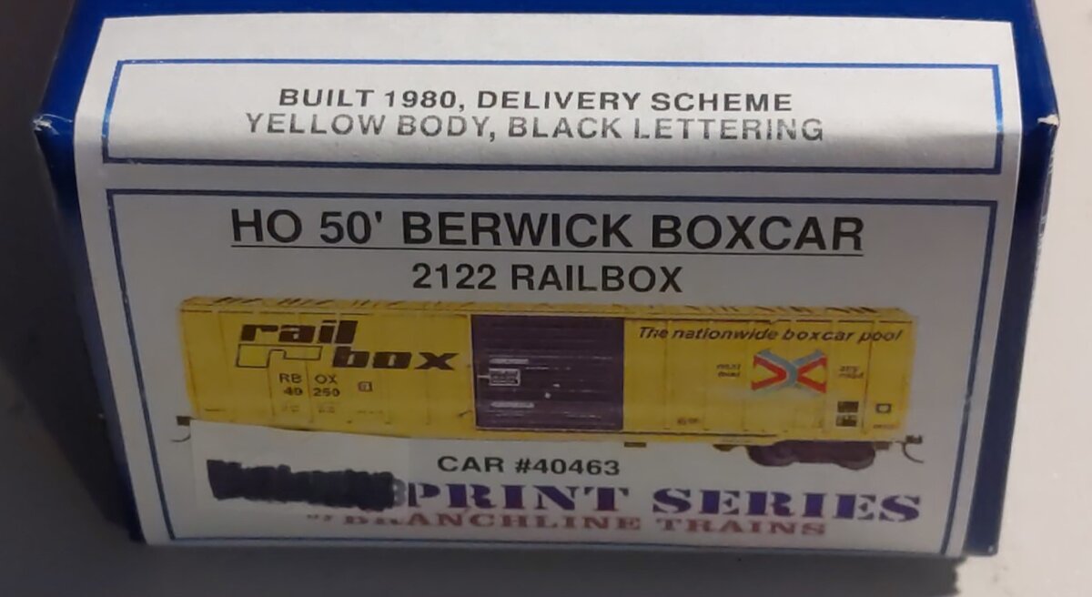 Branchline Trains 2122 HO Scale Railbox 50' Berwick Boxcar Kit #40463