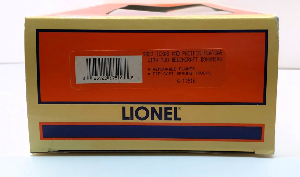 Lionel 6-17516 O Gauge Texas & Pacific Flatcar w/2 Beechcraft Bonanza Planes LN/Box