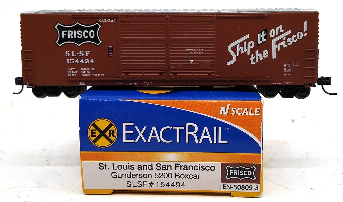 ExactRail EN-50809-3 N Scale SLSF 5200 Cu Ft Boxcar #154494 LN/Box