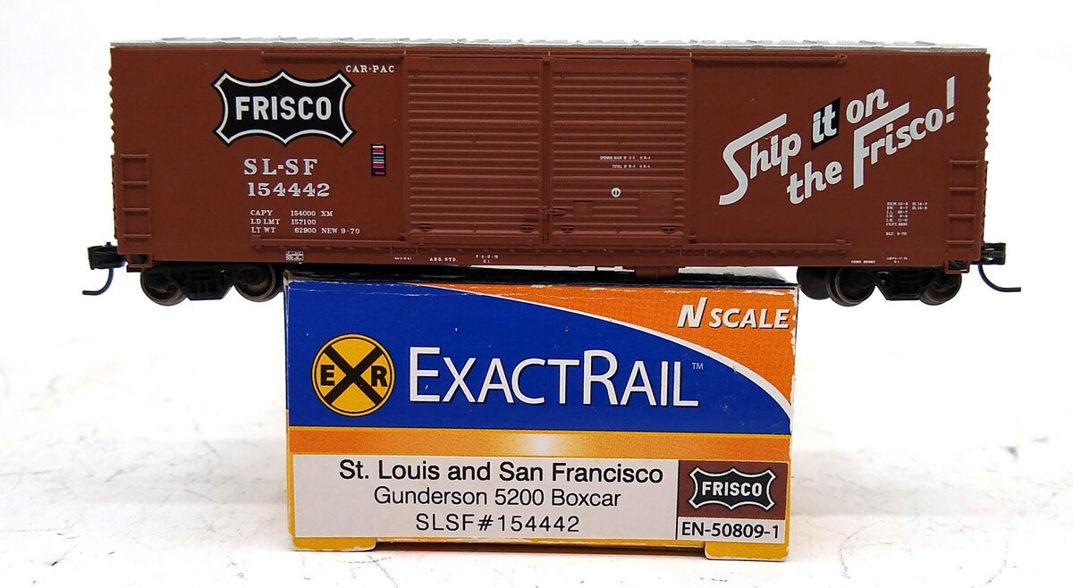 ExactRail EN-50809-1 N Scale SLSF 5200 Cu Ft Boxcar #154442 LN/Box