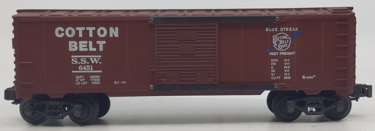 K-Line K6451 O Gauge Cotton Belt Classic Boxcar EX