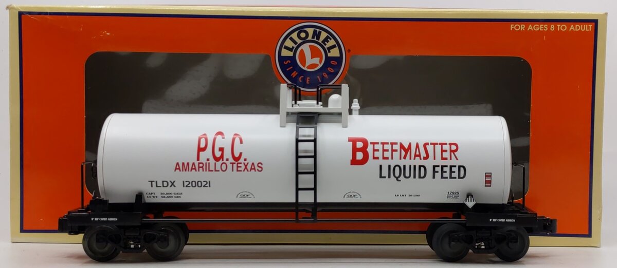 Lionel 6-17925 O Gauge Beefmaster Unibody Tank Car #120021 LN/Box
