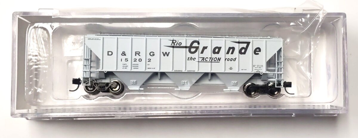 Trainworx Inc 24401-04 N Rio Grande Pullman 4427 High-Side Covered Hopper #15202