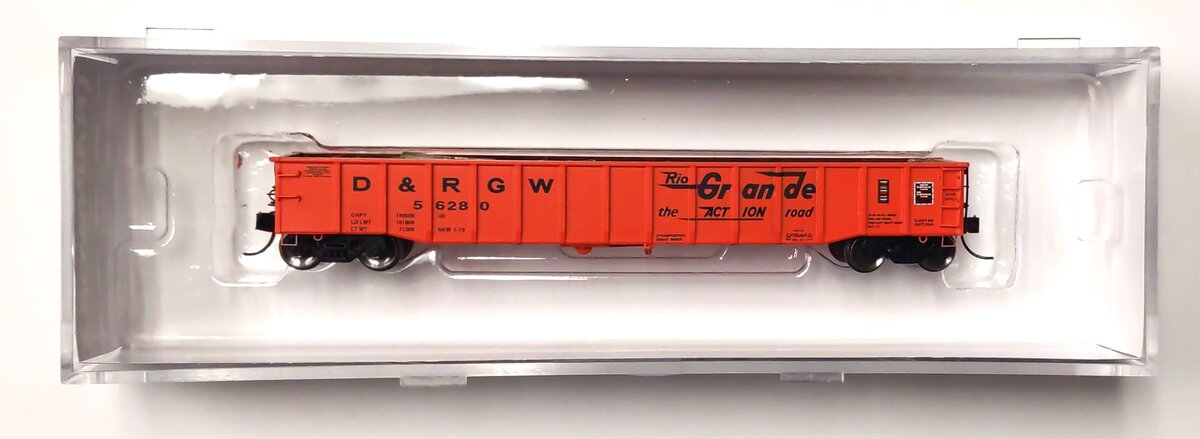 Trainworx Inc 25201-20 N Scale D&GRGW 52' Thrall Gondola #56280