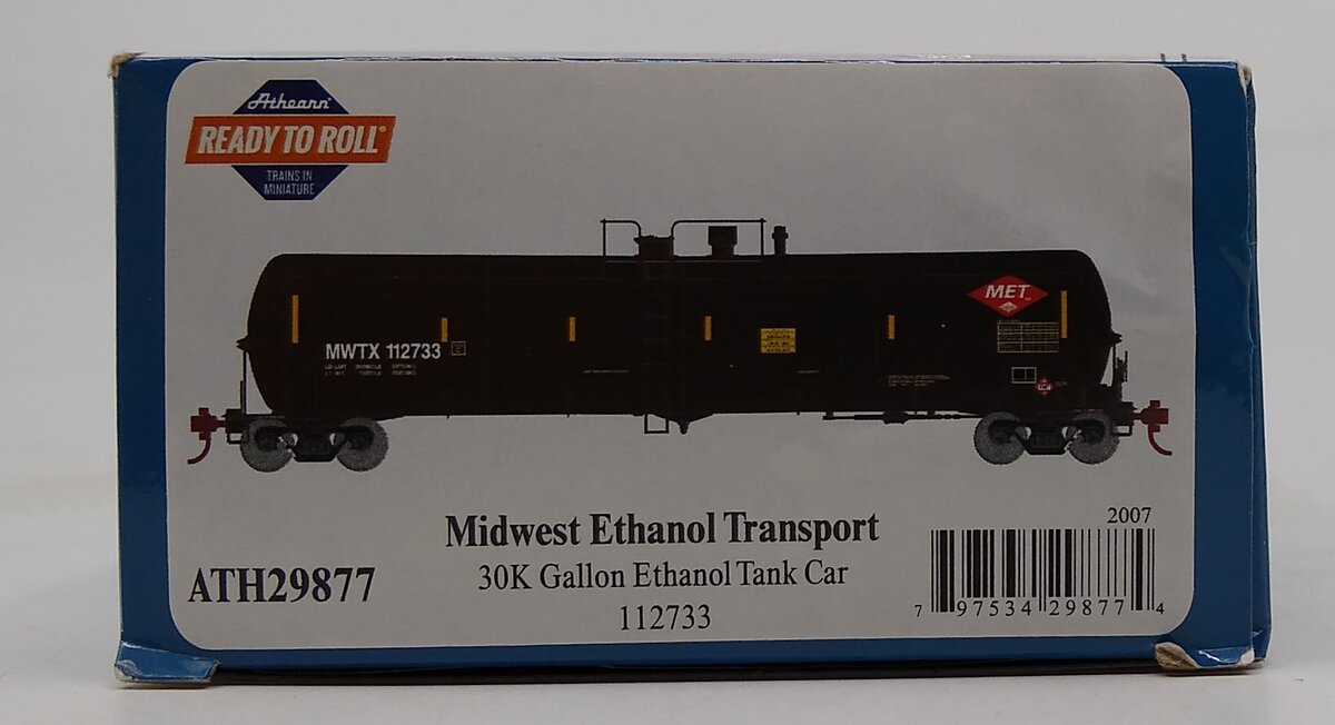 Athearn 29877 HO MWTX 30,000 Gallon Ethanol Tank Car #112733