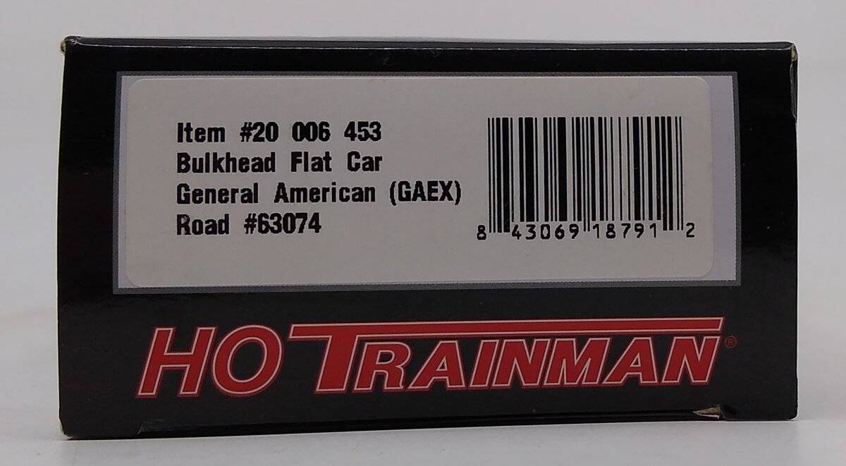Atlas 20006453 HO General American (GAEX) Bulkhead Flat Car #63074