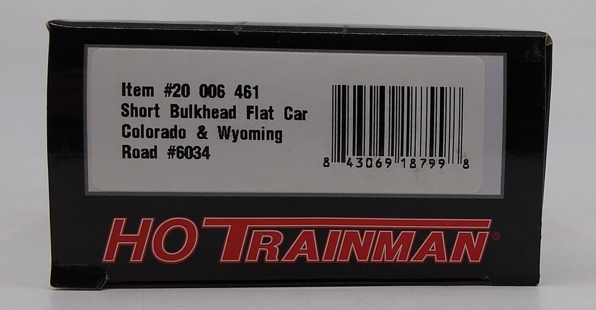 Atlas 20006461 HO Colorado and Wyoming Short Bulkhead Flat Car #6034