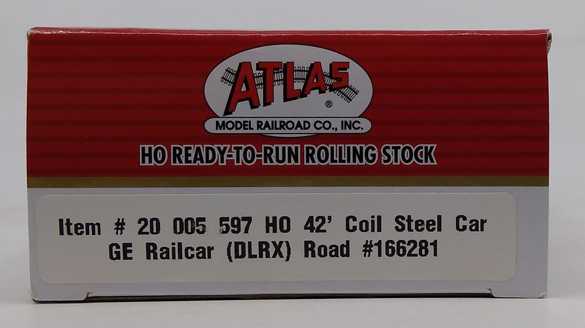 Atlas 20005597 HO Scale GE Railcar (DLRX) 42' Coil Steel Car #166281