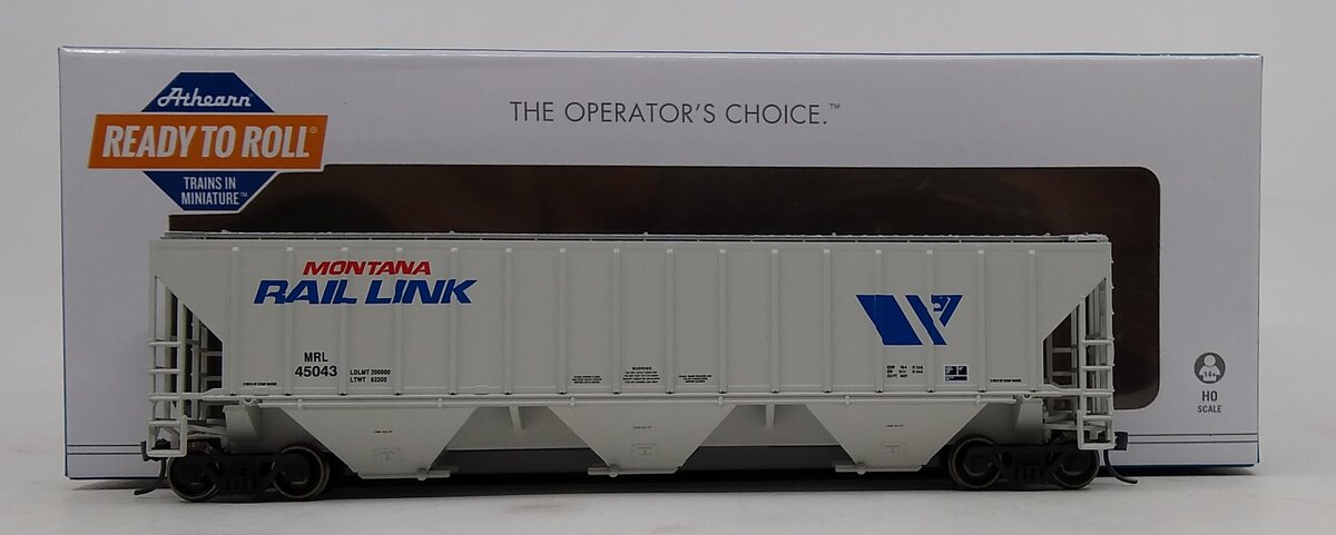 Athearn 18761 HO Montana Rail Link RTR PS 4740 Covered Hopper, Grey #45043 LN/Box