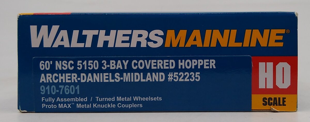 Walthers 910-7601 HO Archer Daniels Midland 60' 5150 3-Bay Covered Hopper #52235