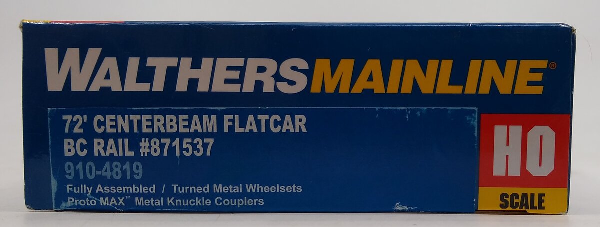 Walthers 910-4819 HO BC Rail 72' Centerbeam Flatcar #871537