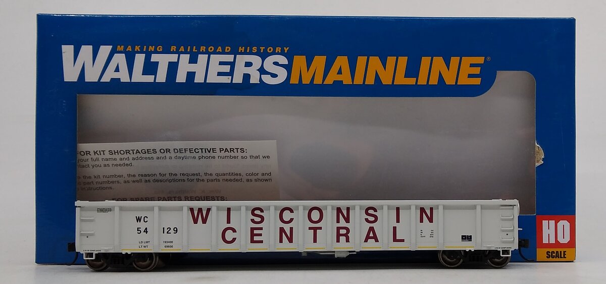 Walthers 910-6259 HO Wisconsin Central 53' Railgon Gondola #54129