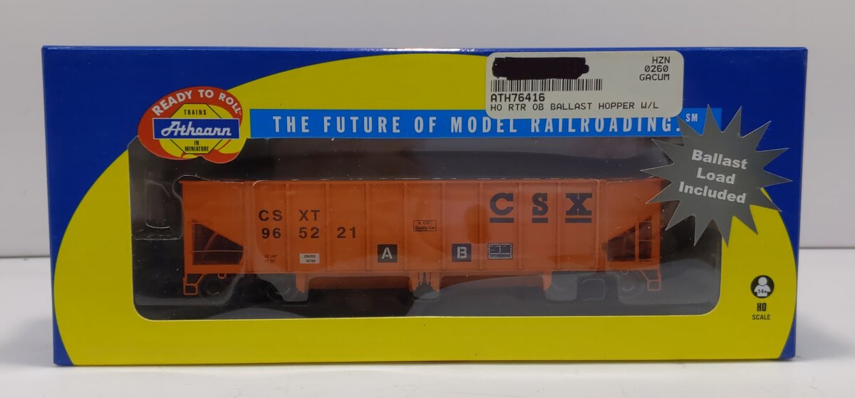 Athearn 76416 HO CSX RTR Outside Braced Ballast Hopper w/Load #965221