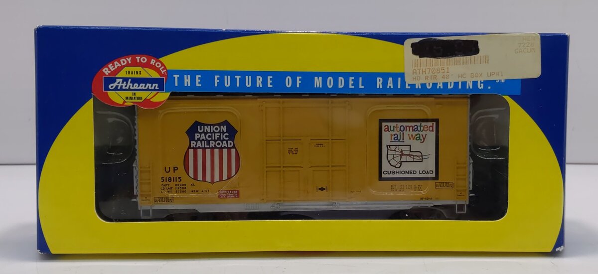 Athearn 70851 HO Scale Union Pacific 40' High Cube Plug Door Box Car #518115