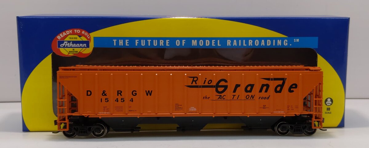 Athearn 72355 HO Scale Denver & Rio Grande Western 54' PS Covered Hopper #15454