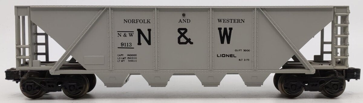 Lionel 6-9113 O Gauge Norfolk and Western Hopper VG/Box