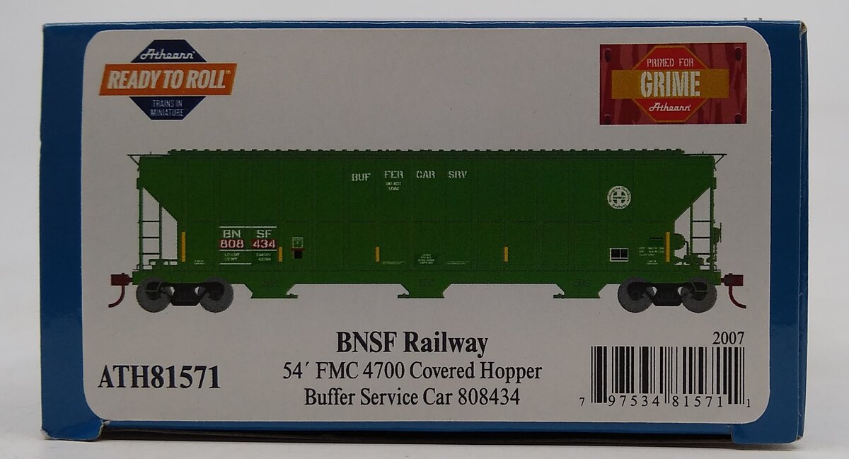 Athearn 81571 HO BNSF/BufferCar FMC 4700 Cover Hopper #808434