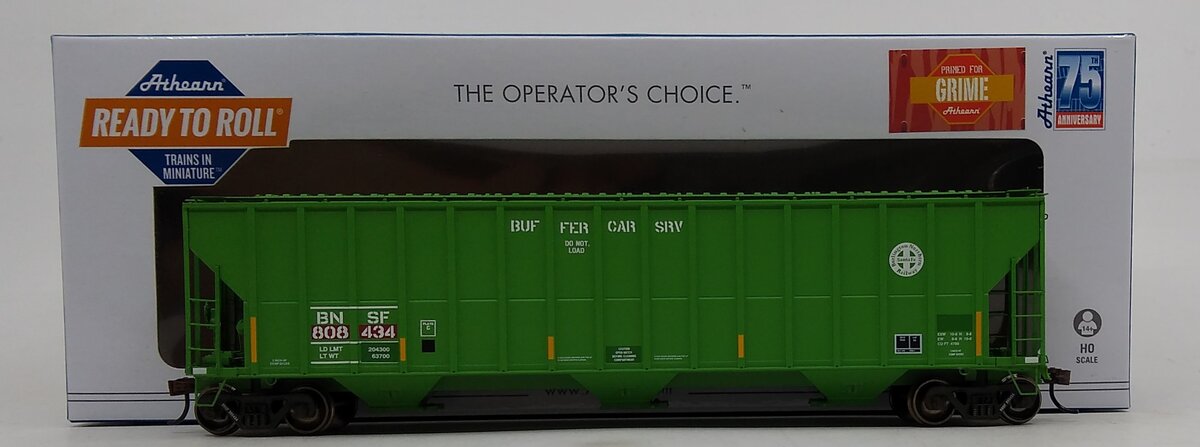 Athearn 81571 HO BNSF/BufferCar FMC 4700 Cover Hopper #808434