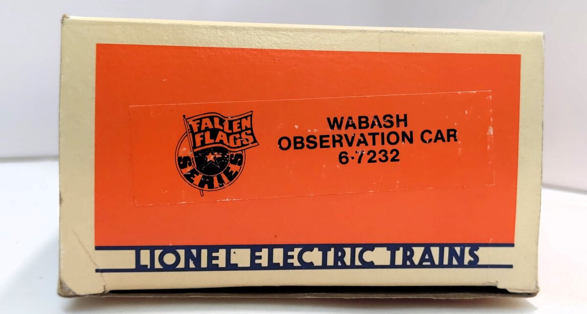 Lionel 6-7232 O Gauge Wabash "City of Wabash" Observation Car #7232 (FF #1) NIB