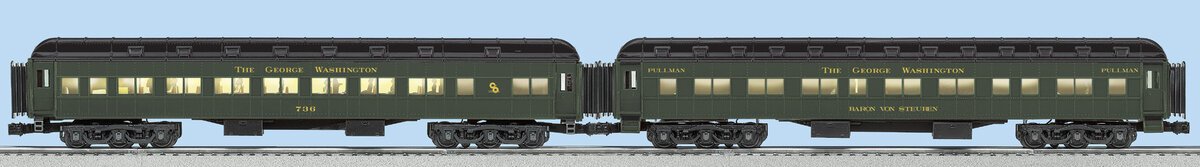 Lionel 6-15576 O Chesapeake & Ohio Heavyweight Passenger Cars (Pack of 2) NIB