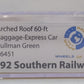 Wheels of Time 392 N Southern 60" Arched Baggage Express #6451