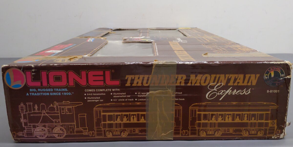 Lionel 8-81001 G Gauge The Thunder Mountain Express Steam Train Set EX/Box