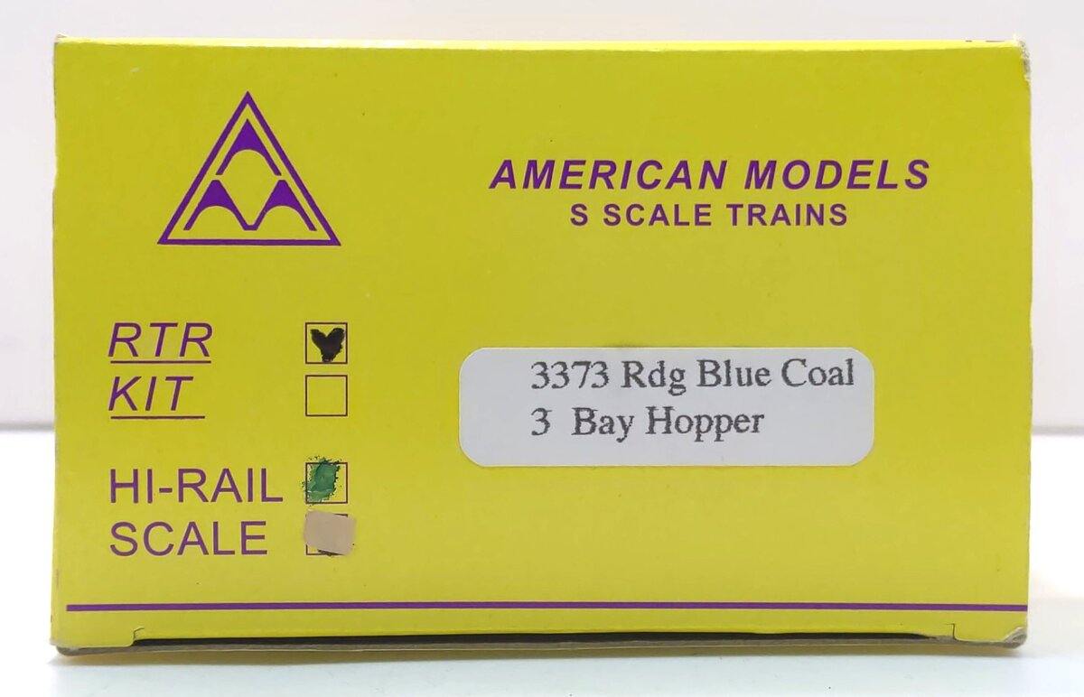 American Models 3373 S Scale Reading Anthracite Coal Hopper (Hi-Rail) LN/Box