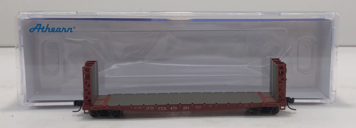 Athearn 24294 N TTX/Early GSC 53' Bulkhead Flat Car #475291