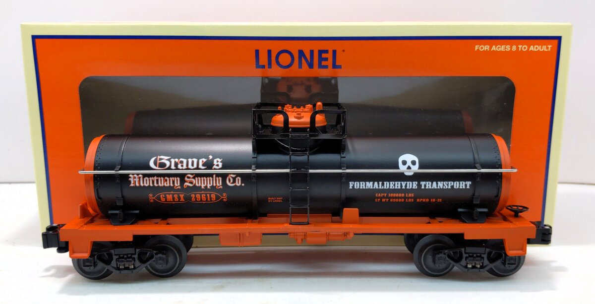 Lionel 6-29619 O Gauge Halloween Formaldehyde Dome Tank Car LN/Box