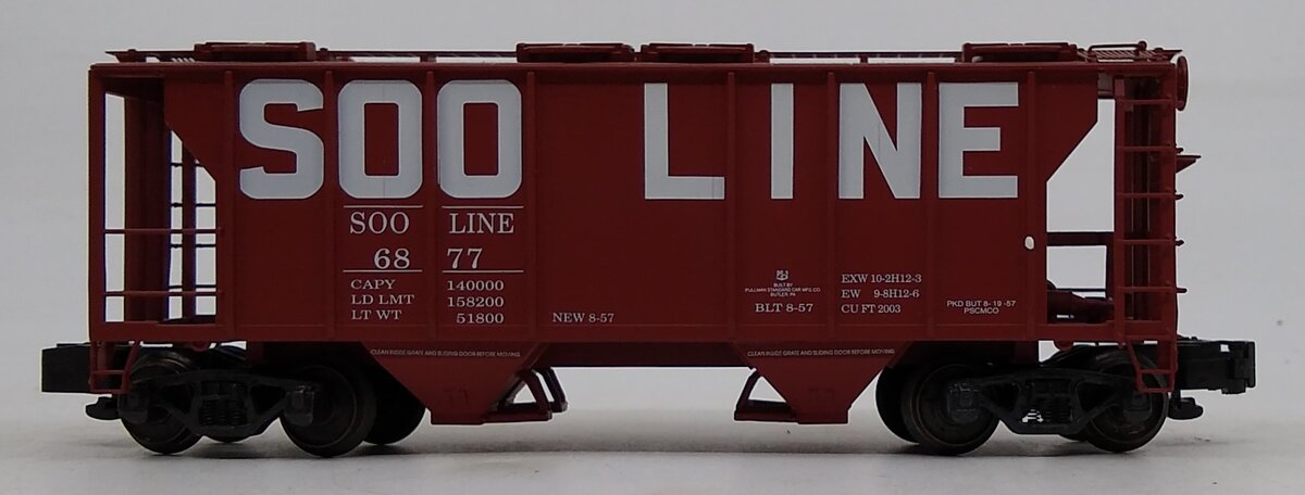 S-Helper Service 00079 S Gauge Soo Line PS-2 Covered 2-Bay Hopper #6877 LN/Box